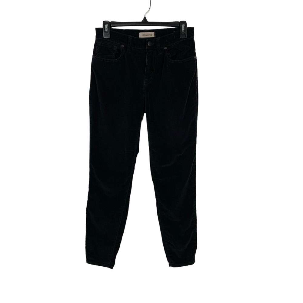 Madewell Black Velvet 9 Inch High Riser Skinny Skinny Jeans 26